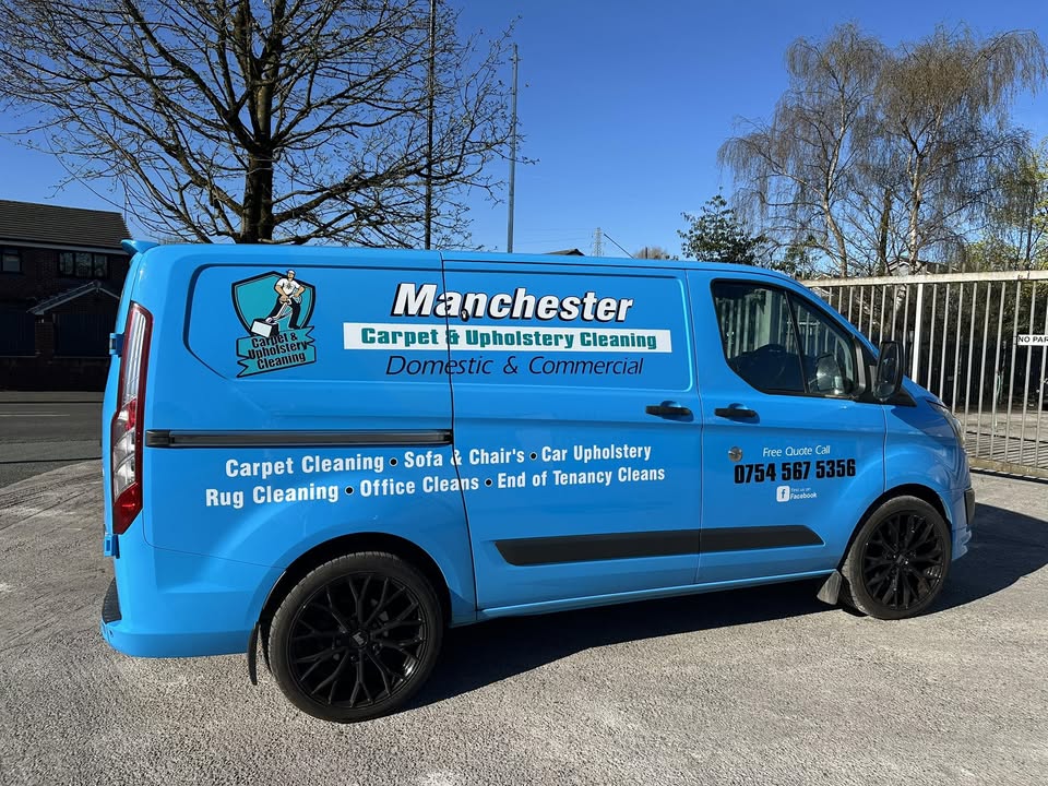 Manchester Carpet & Upholstery Cleaning branded van